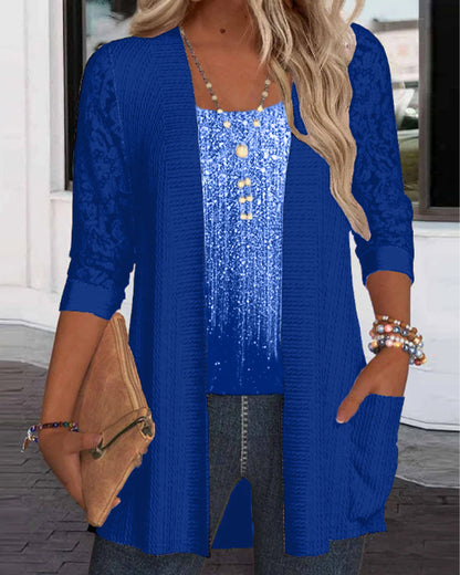 Fake Two-Piece Fashion Top