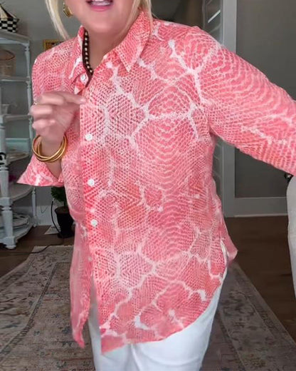 Buttoned Textured Blouse