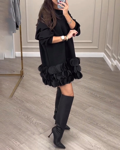 Elegant dress with patchwork petals