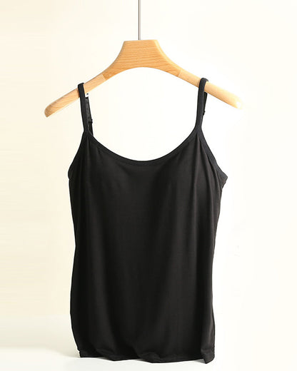 One-Piece Solid Color Bottoming Cami Top