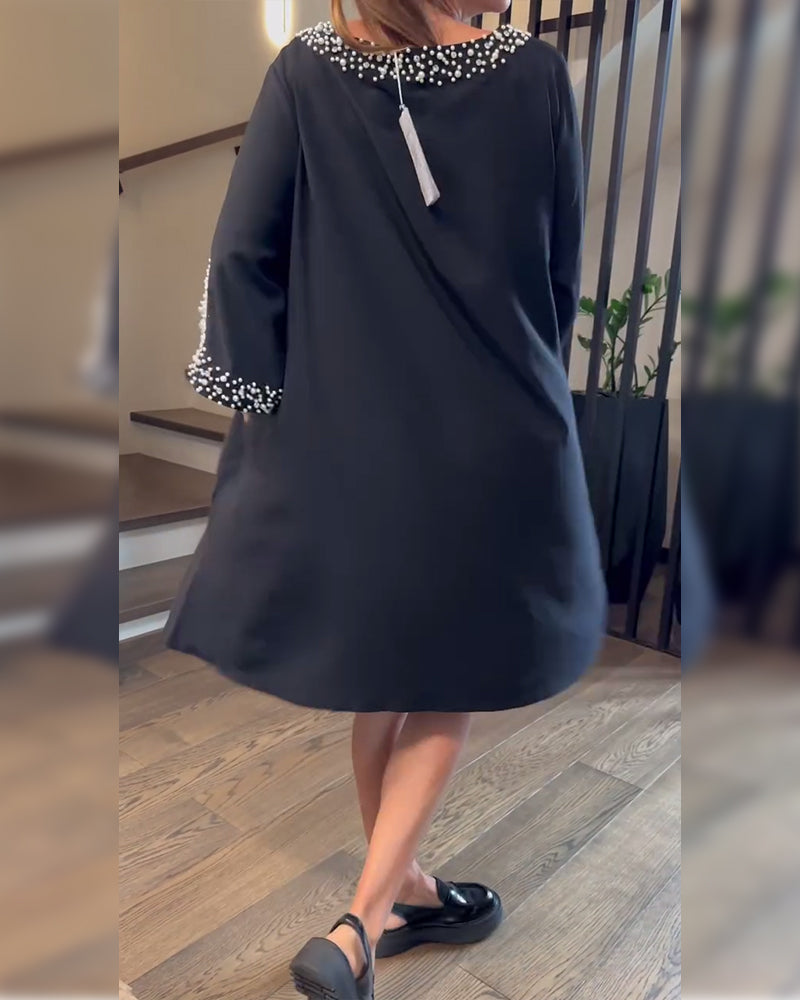 Fashionable Beaded Loose Dress