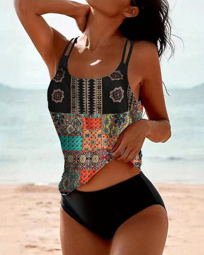 Casual Vacation Retro Triangle Two-Piece Swimsuit