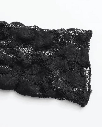 Round Neck Long Sleeve Lace Bodysuit