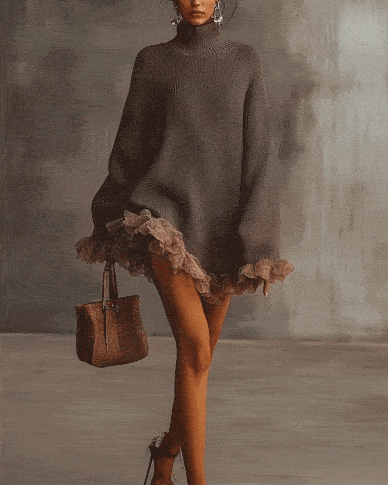 Elegant Sweater & Camisole Dress Set