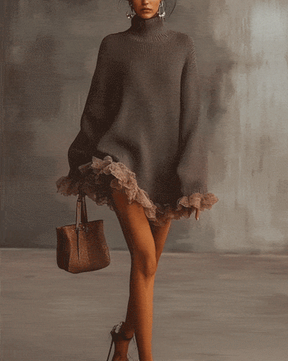 Elegant Sweater & Camisole Dress Set