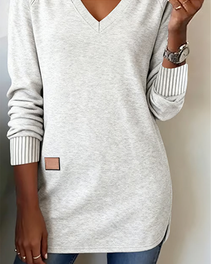 V-Neck Fashion Sweatshirt