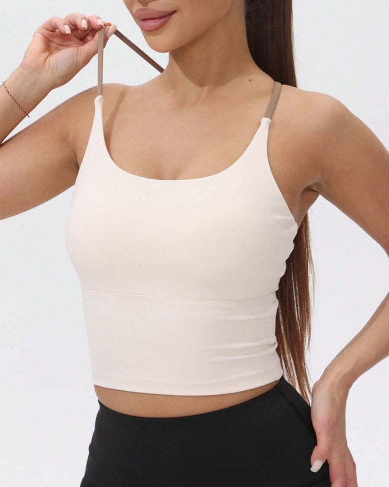 Integrated Chest Pad Sports Tank Top