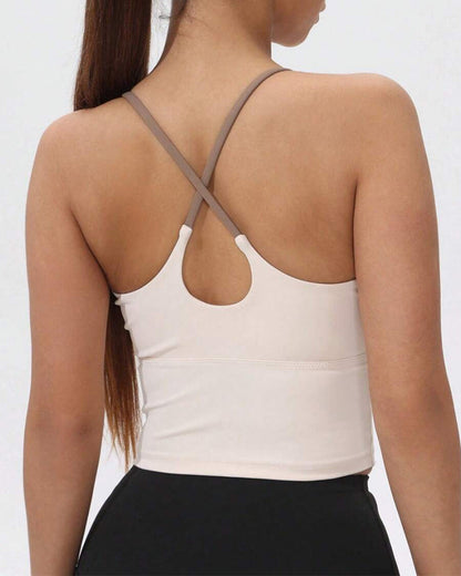 Integrated Chest Pad Sports Tank Top