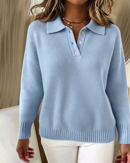 Lapel All-Match Polo Shirt Jumper