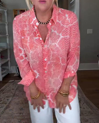 Buttoned Textured Blouse