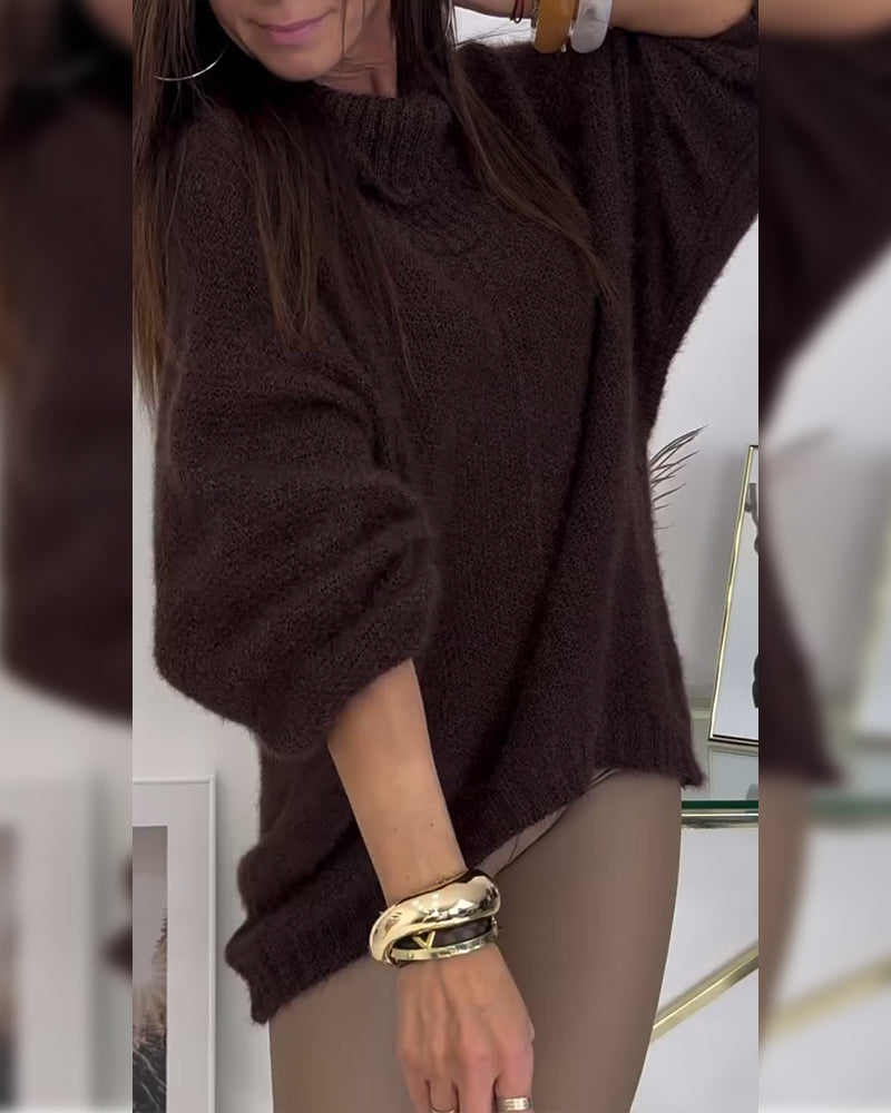 High-Neck Cropped Sweater