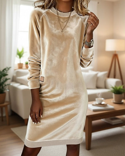 Fashionable Round Neck Long Sleeve Dress