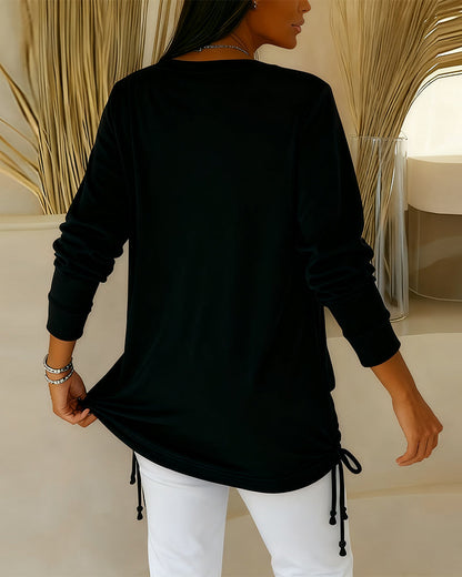 Sequin Contrast Color Faux Two-Piece Top