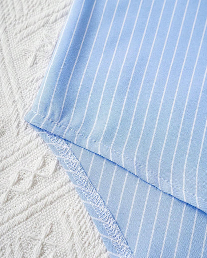 Striped print crew neck casual top