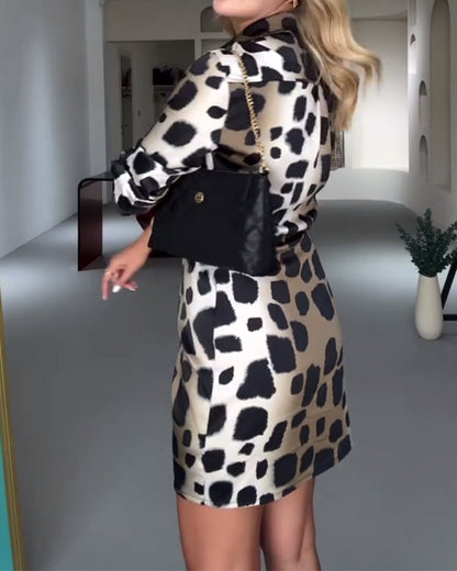 Casual Slim Leopard Print Dress