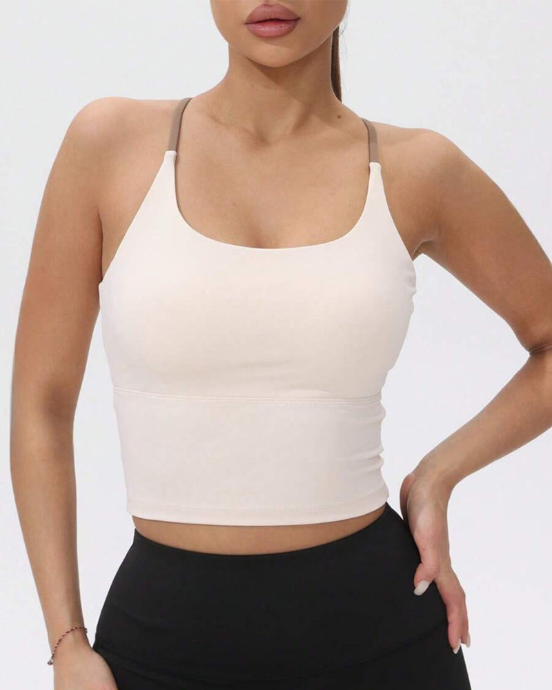 Integrated Chest Pad Sports Tank Top