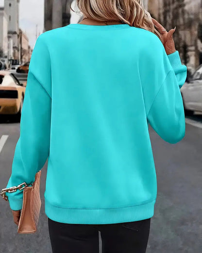 Long-Sleeved Casual Printed Sweatshirt