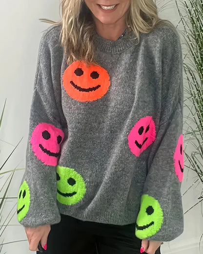 Smiley Face Crew Neck Jumper