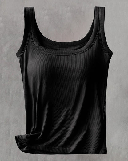 Solid Color Built In Bra Vest