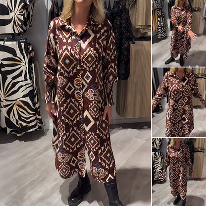 Diamond Print Shirt Dress